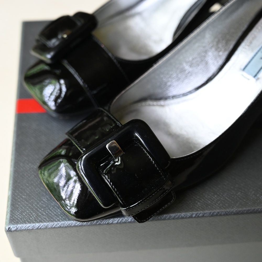 Prada Heels - Black Patent